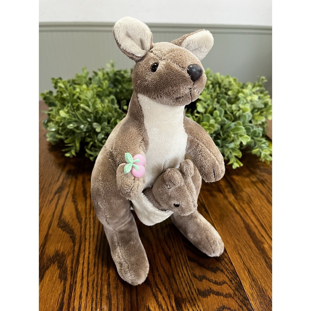 NICI Kangaroo‎ & Baby Joey Plush German  10" Soft Toy Stuffed Animal Rare